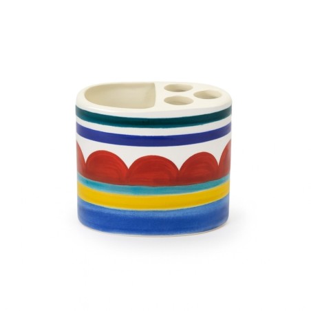 Handmade ceramic sicilian Toothbrush Holder de simone pottery Sibari Handmade ceramic sicilian Toothbrush Holder de simone pottery Sibari